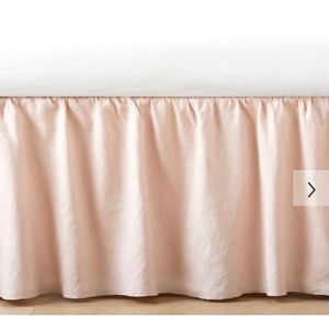 Pottery Barn Kids Ruffle Belgian Linen Crib Skirt - Blush LIKE NEW